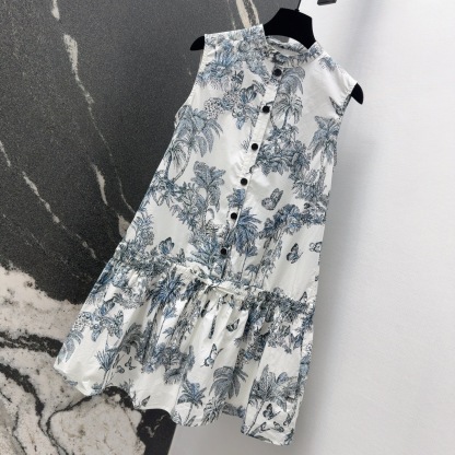 DIA 2025SS Coconut tree ink painting dress