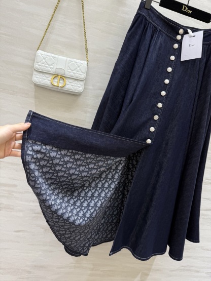 DIA 2025SS Full print denim half skirt