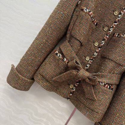 CC 25SS Vintage lace up tweed jacket