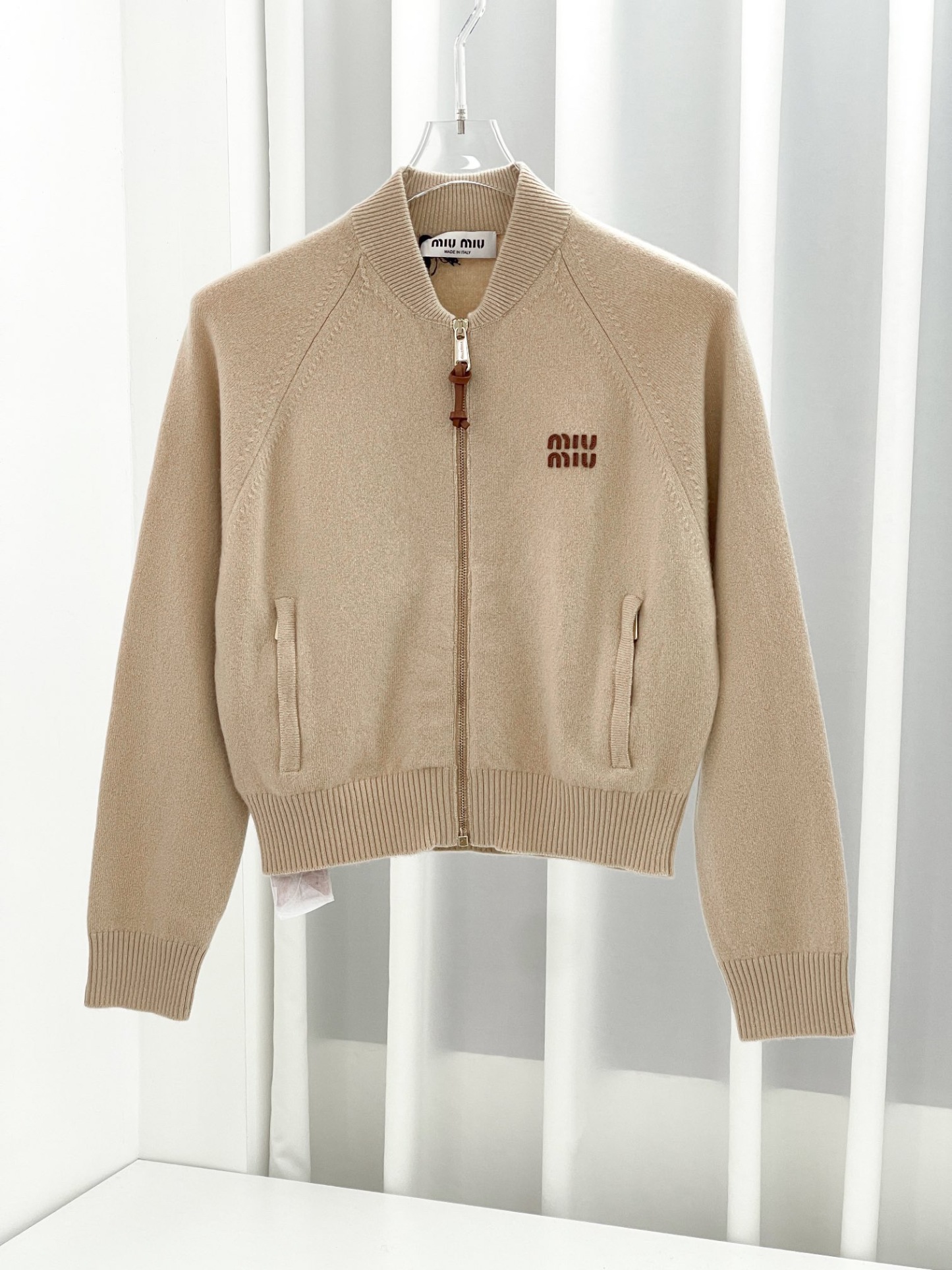 MM Knitted baseball zipper cardigan