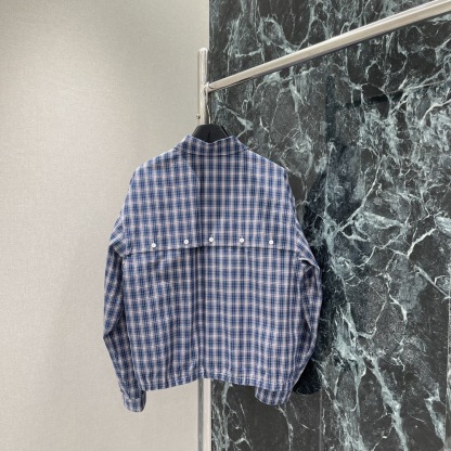 MM 2025SS Blue checkered lapel jacket