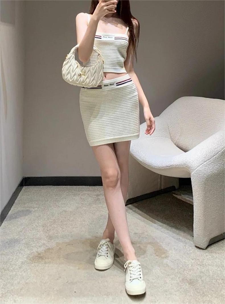 MIU25SS striped jersey camisole tank top