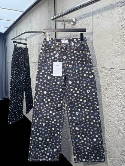 CC 2025SS 3D printed color patterned straight leg jeans