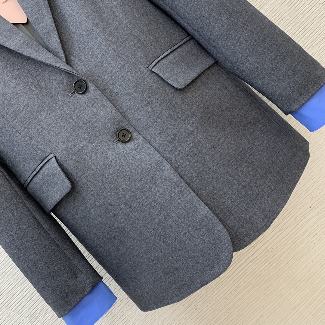 MM 2025SS Advanced gray patchwork cuff suit