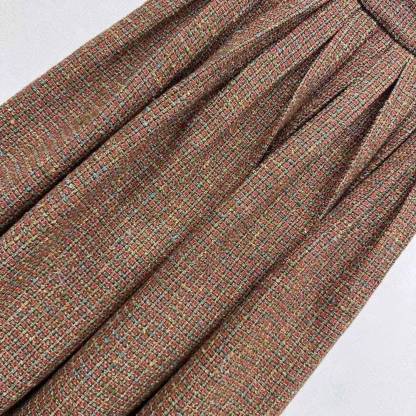 CC 25SS Vintage woolen high waisted pleated skirt