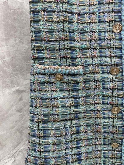 CC 25SS Peacock blue woolen vest skirt