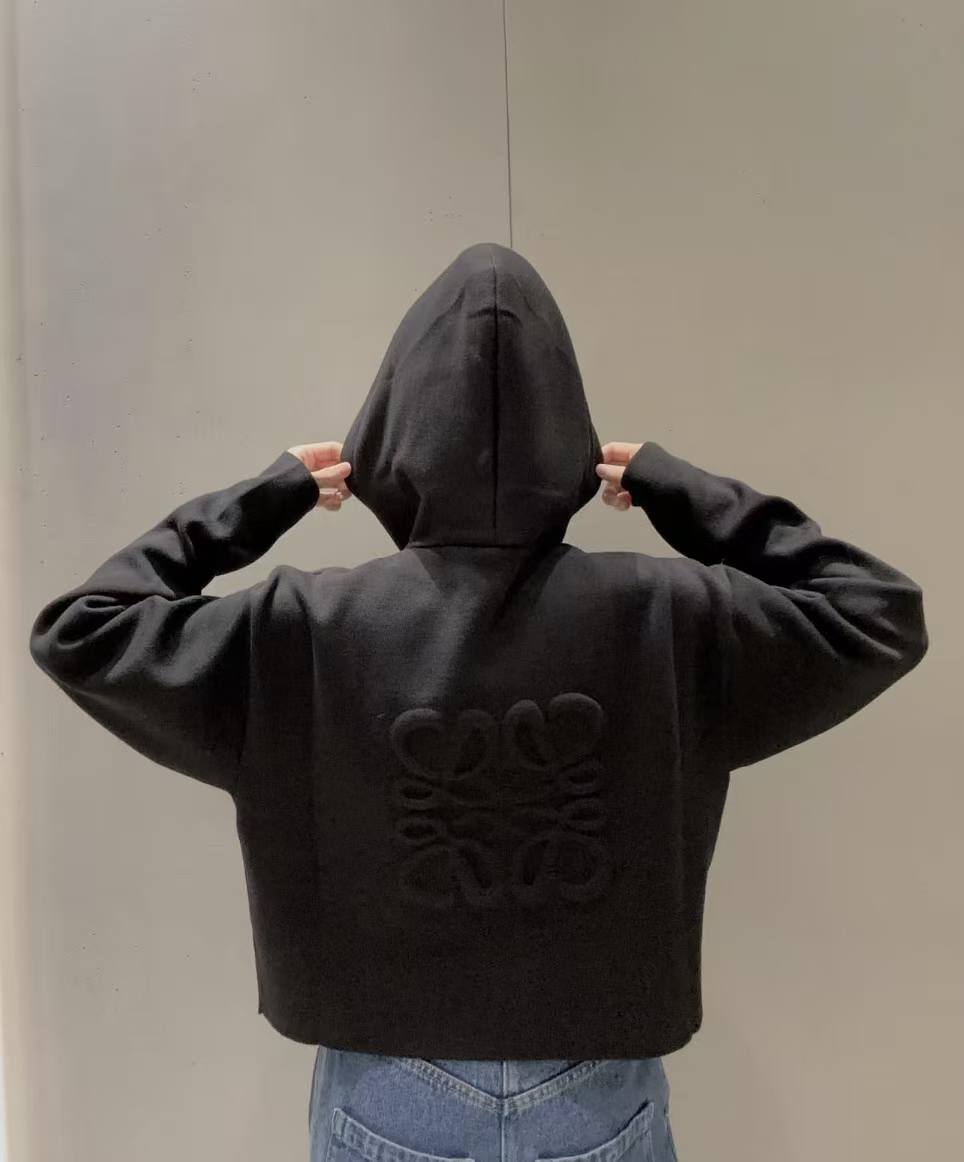 LEW Hooded zipper knitted cardigan