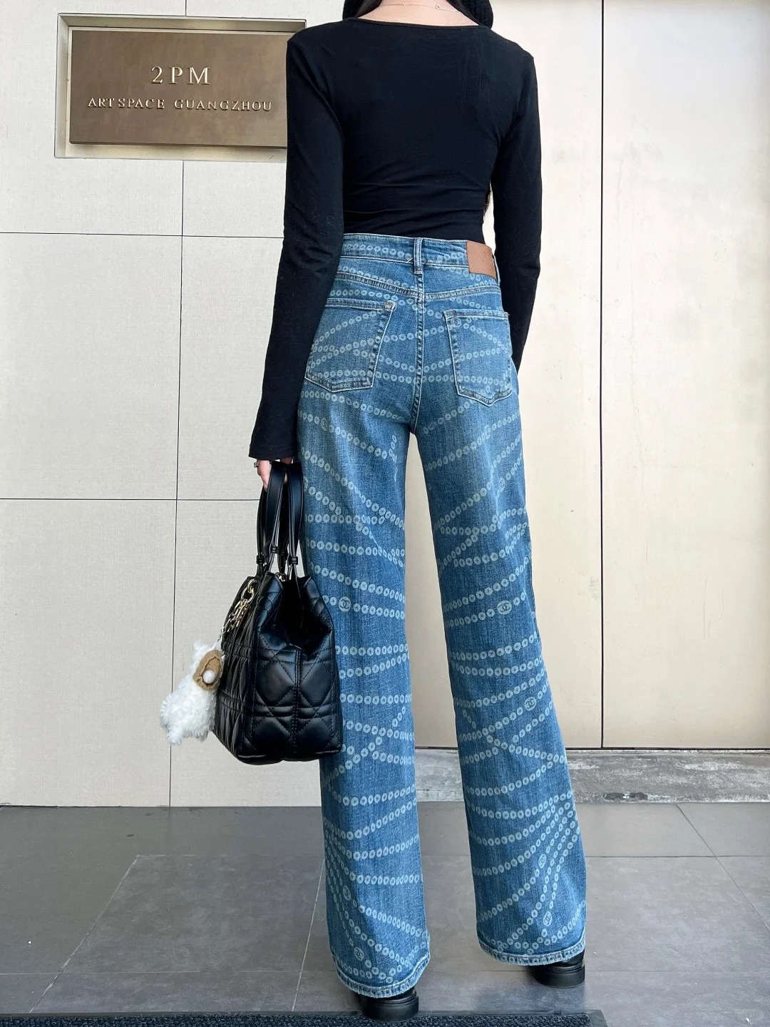 CHAN 25SS Printed Straight Leg High Waist Jeans