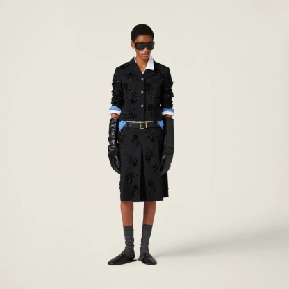 MIU short blazer with handmade shimmering beadwork embroidery