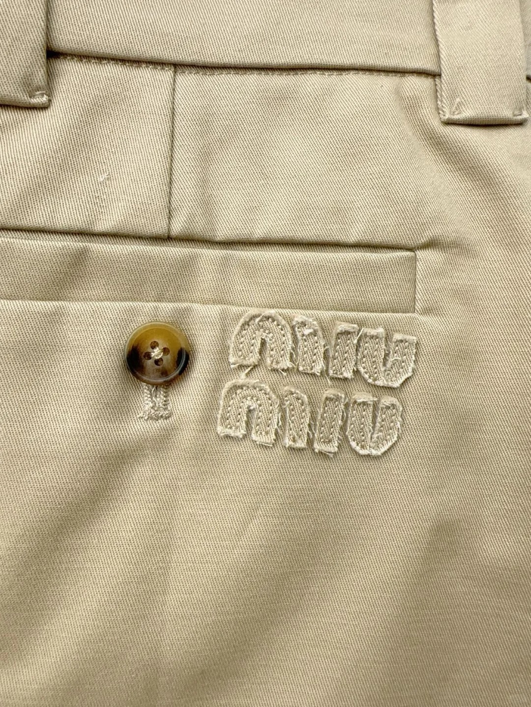 MIU25SS Plaid Patchwork Embroidered Letter Half Skirt