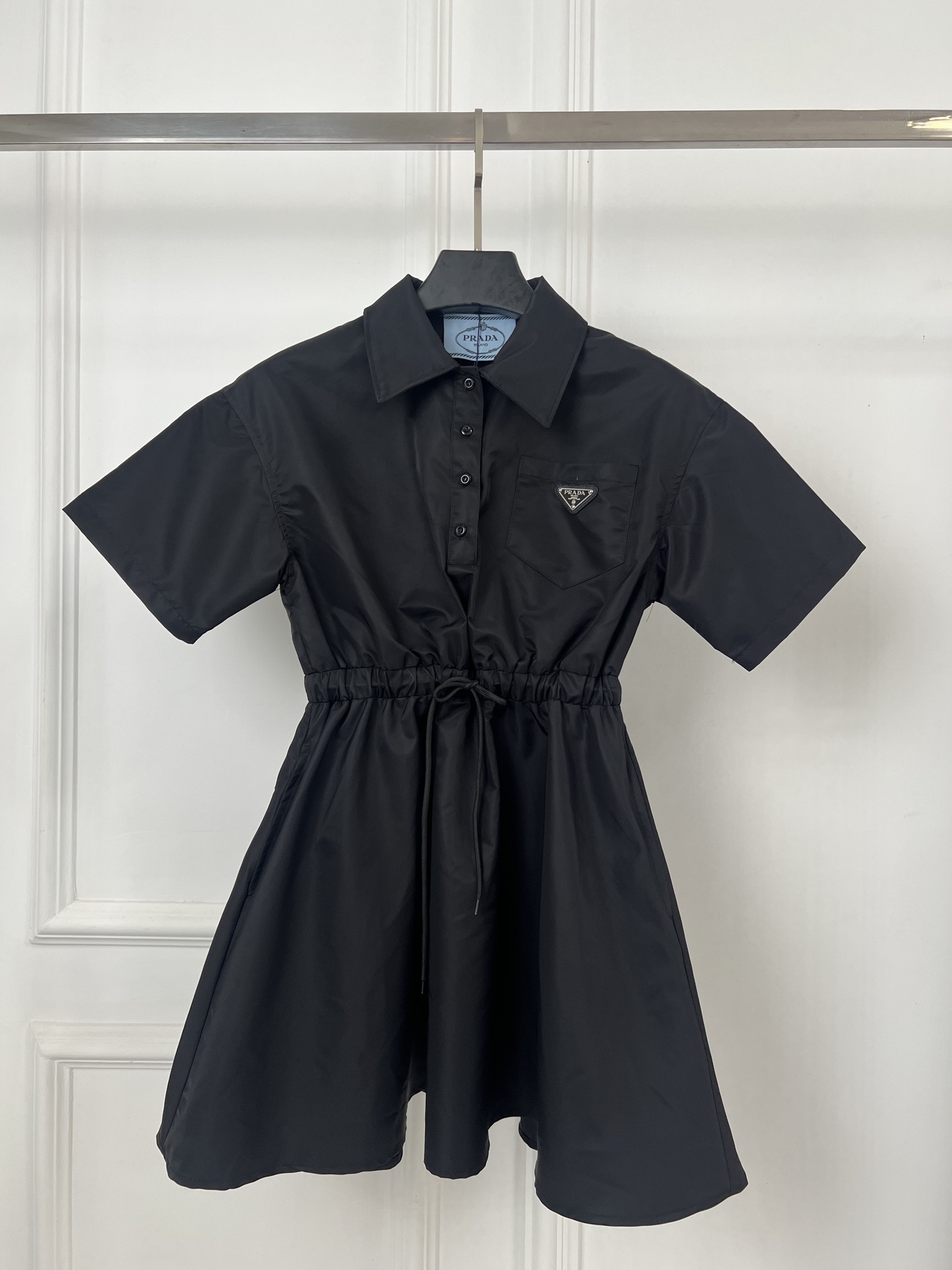 PRD 2025SS Drawstring waist cinching short sleeved dress