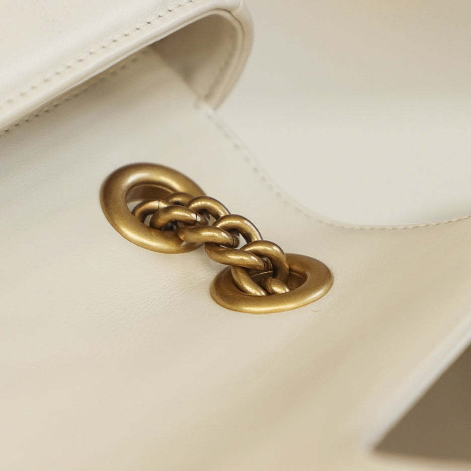 white Small GG Marmont 2.0 Shoulder Bag