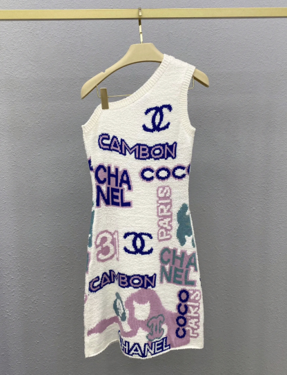 XX Customized custom dyed multi colored yarn slanted shoulder slim fit dress