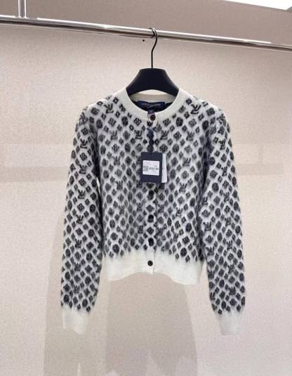 1V 25SS Full printed logo mohair cardigan