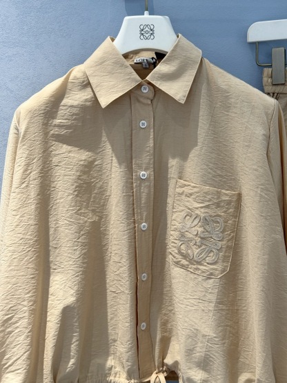 LEW 2025SS Pocket embroidered drawstring shirt