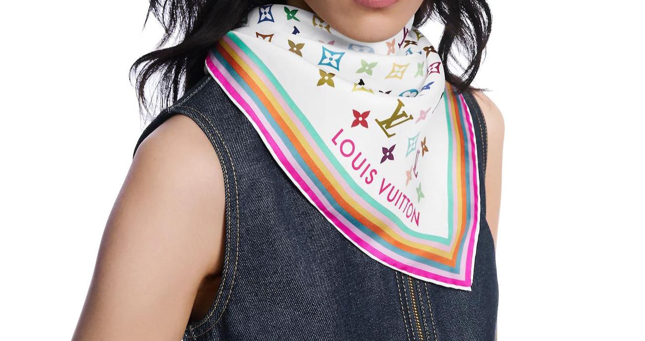 Louis Vuit Reversible 90x90cm Twill Silk Square Scarf