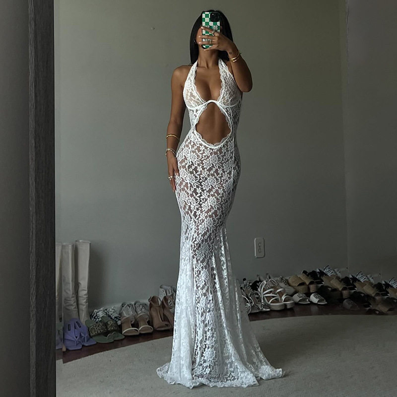 Effortless Hot Girl Summer Lace Gown