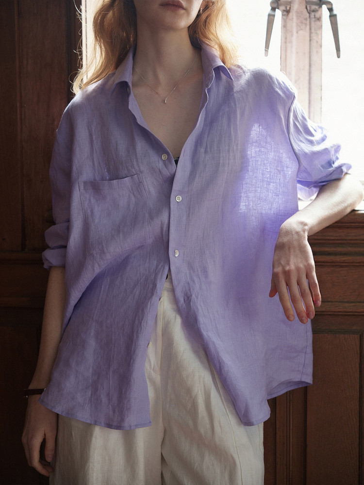 Relaxed Fit Lilac Linen Blouse - Your Dreamy Summer Layer