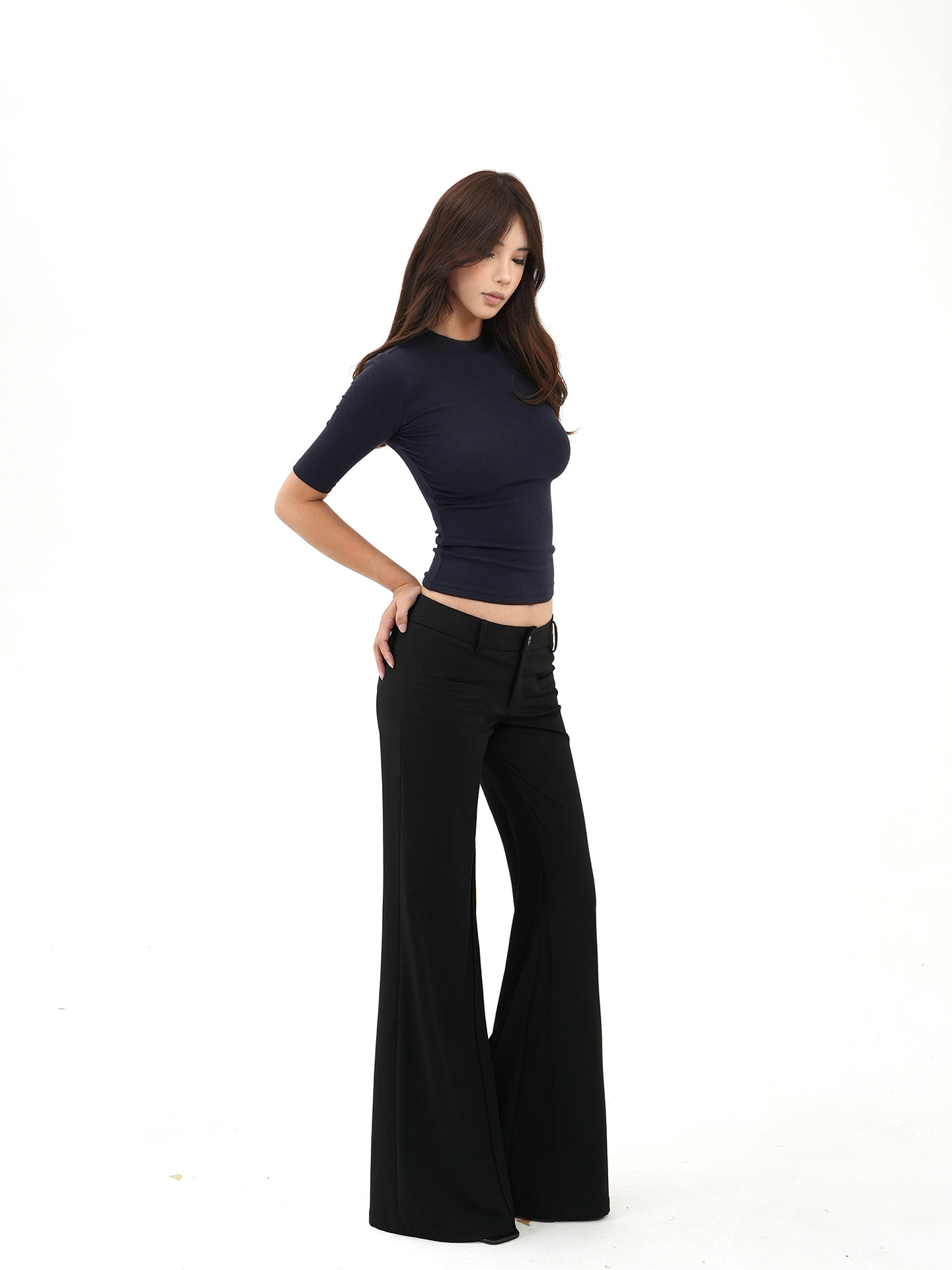 The Perfect Half-Sleeve Essential - Minimalist Black Top