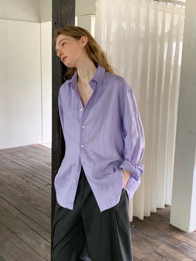 Relaxed Fit Lilac Linen Blouse - Your Dreamy Summer Layer