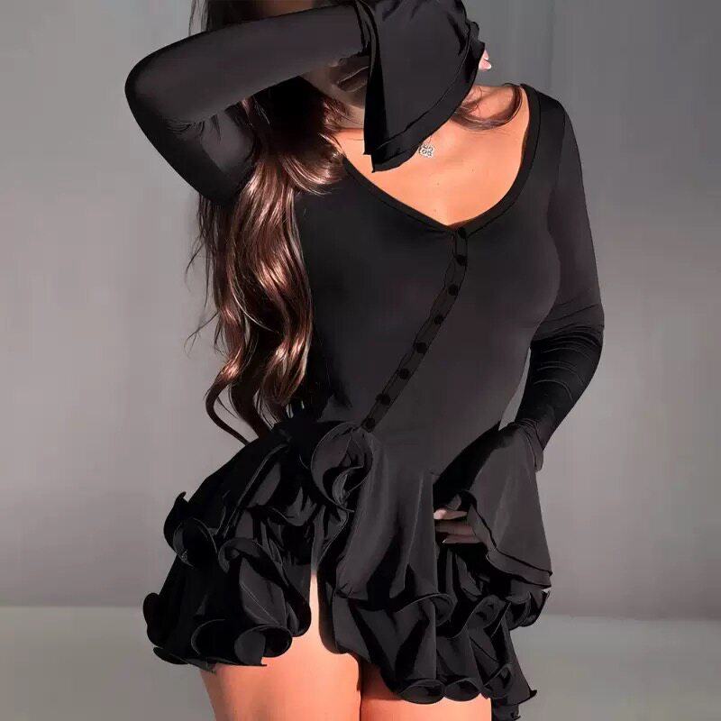 Dreamy Balletcore Ribbed Button Mini