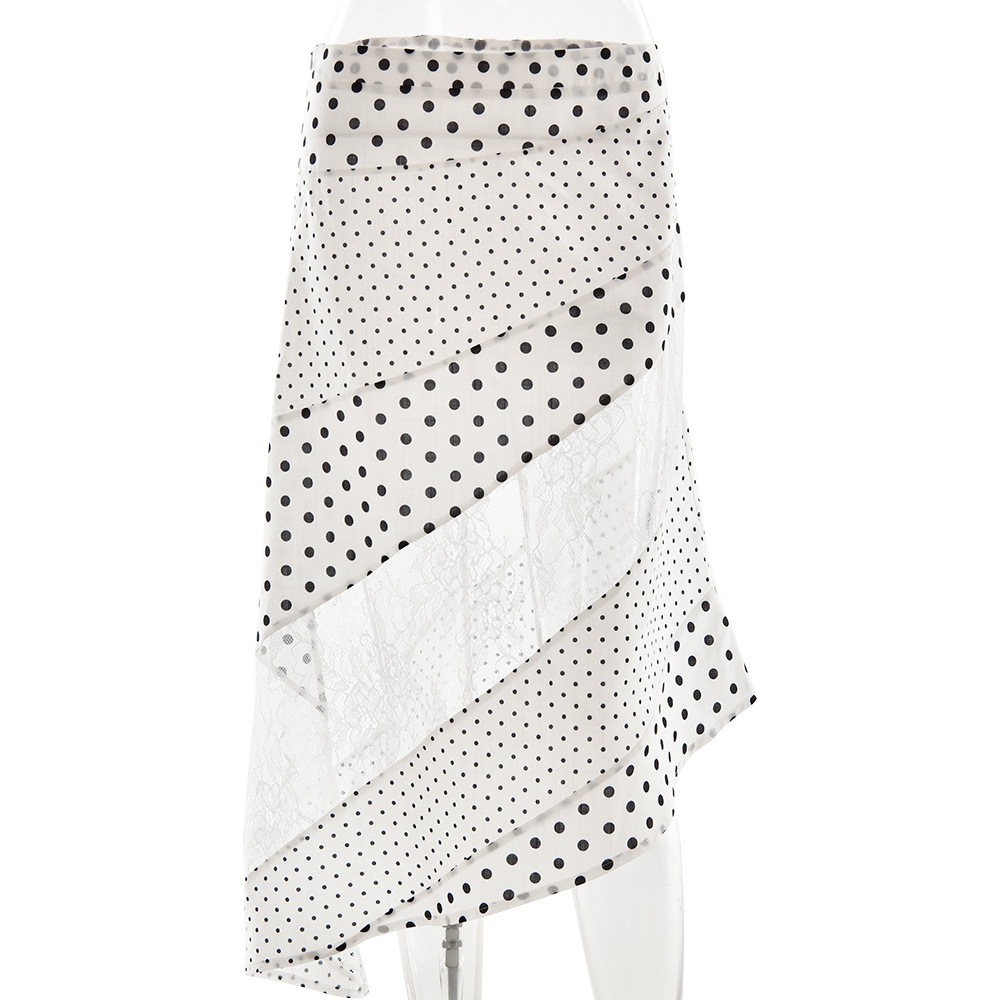 Sophisticated Sheer Polka Dot Ruffle Skirt