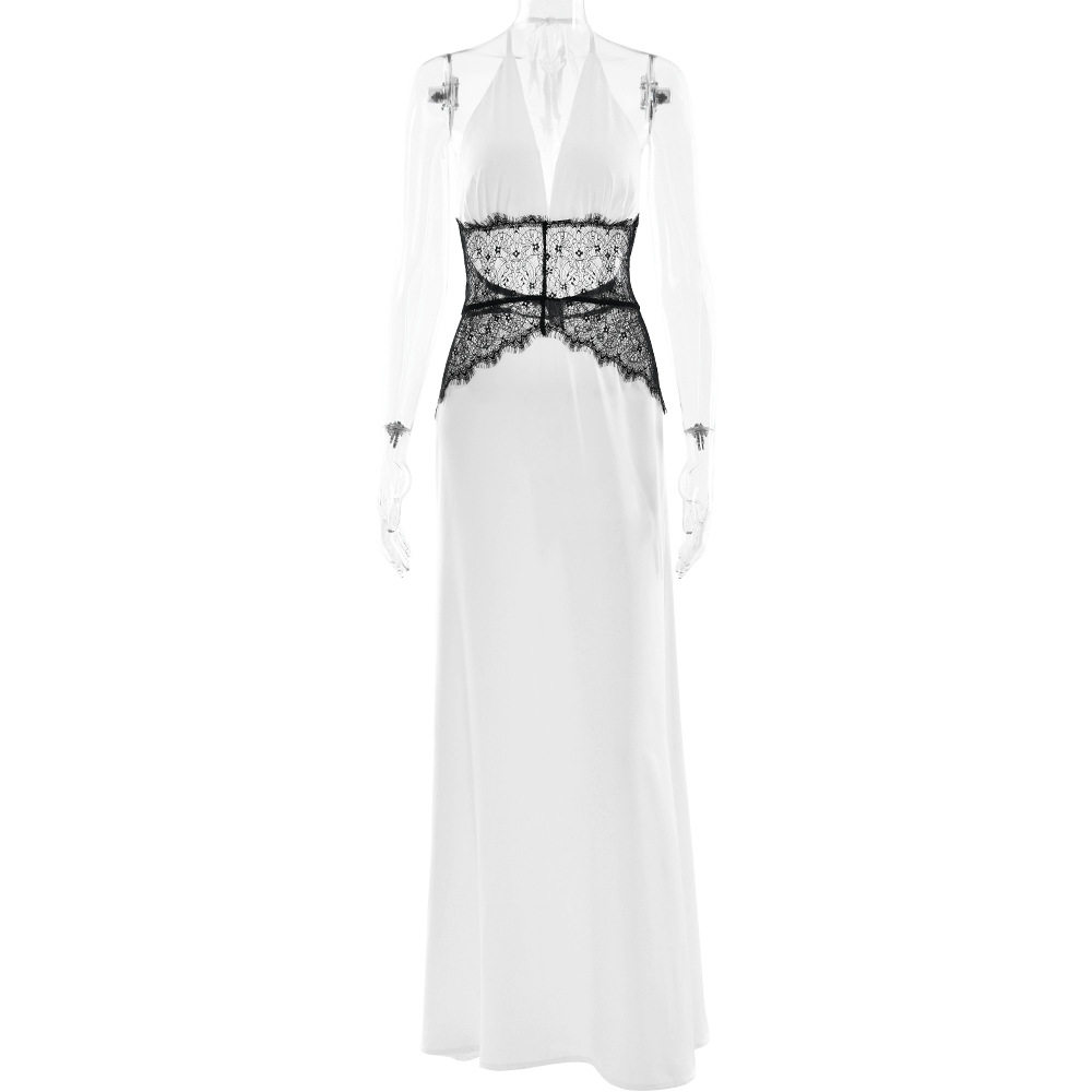 Fatal Attraction Lace Patchwork Satin Gown