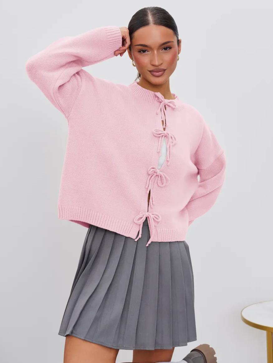 Belted Open Front Cardigan Sweater