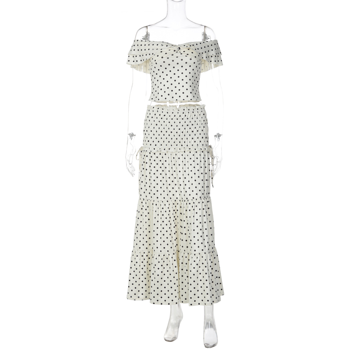 Effortless Polka Dot Bow Two-Piece