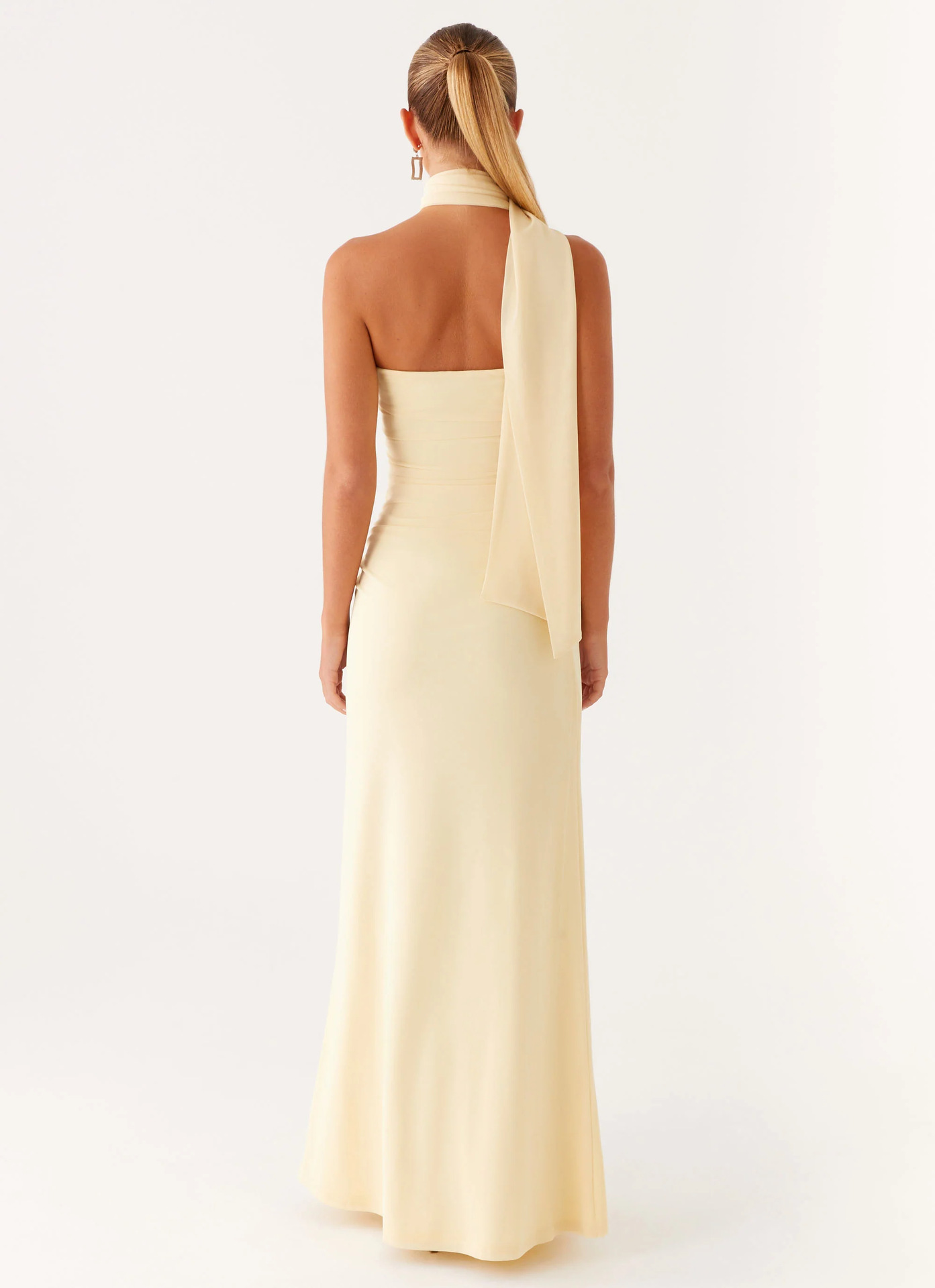 One Shoulder Halter Maxi Dress