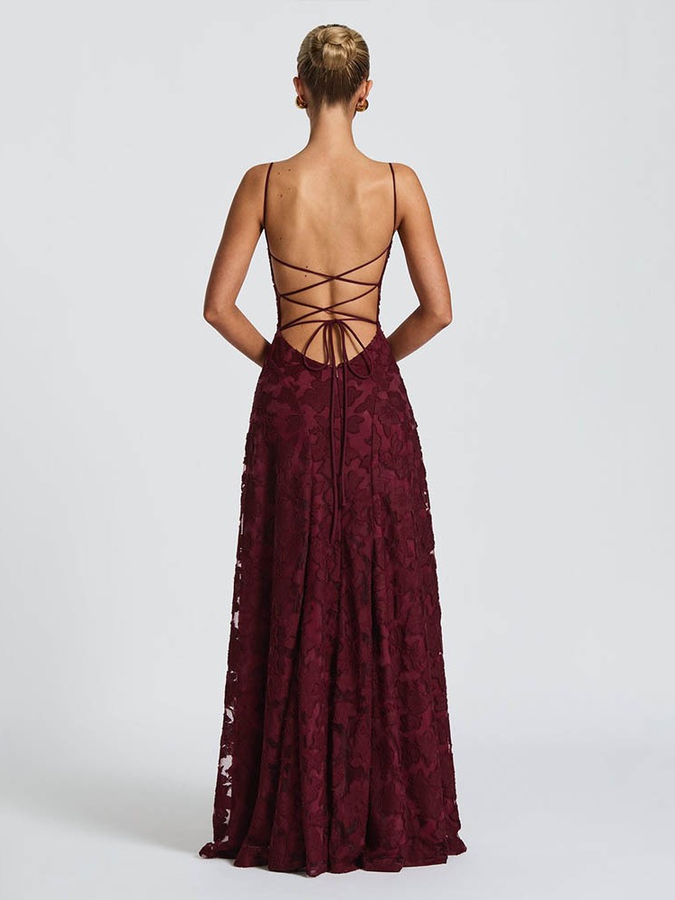 Textured Spaghetti Strap Maxi Dress