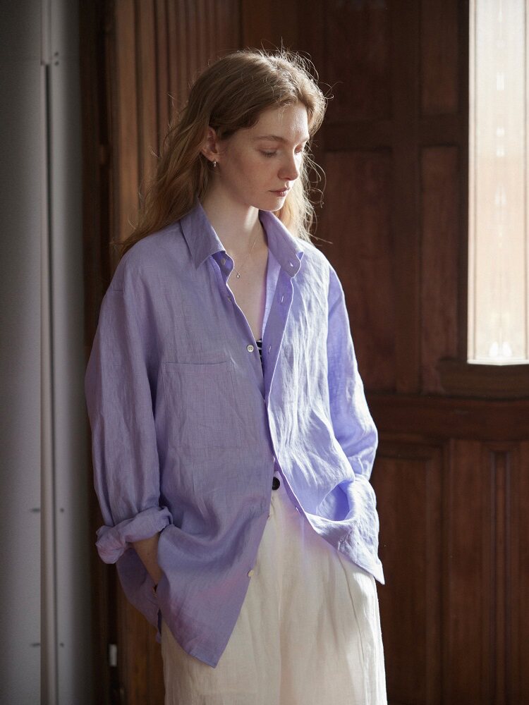 Relaxed Fit Lilac Linen Blouse - Your Dreamy Summer Layer