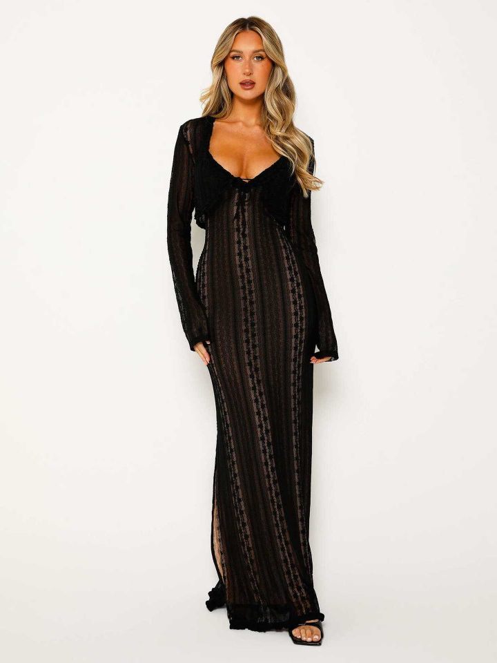 Dreamy Boho-Chic Crochet Maxi Gown