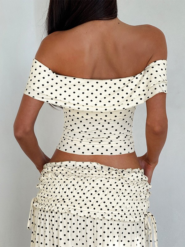 Effortless Polka Dot Bow Two-Piece