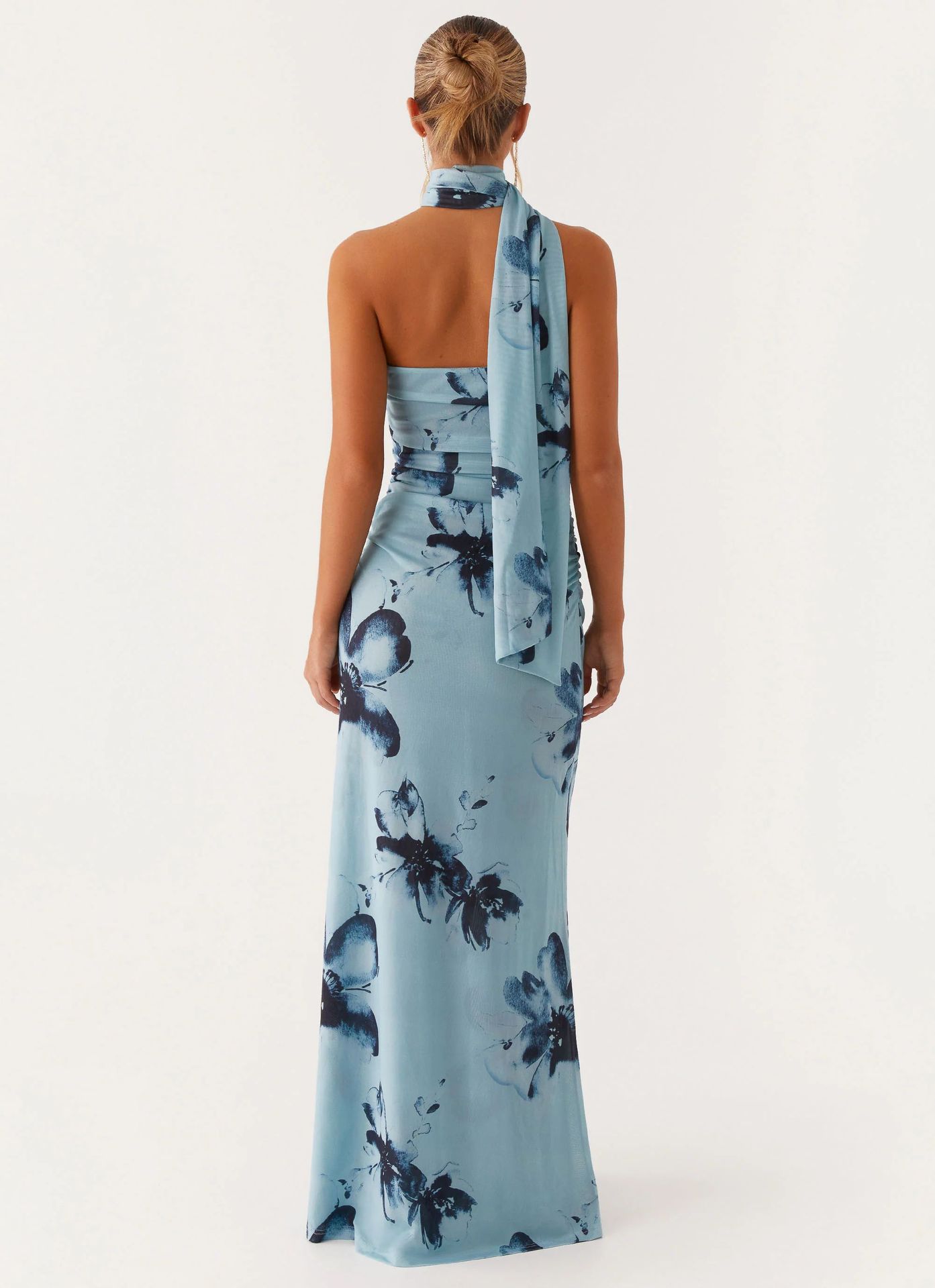 One Shoulder Halter Maxi Dress