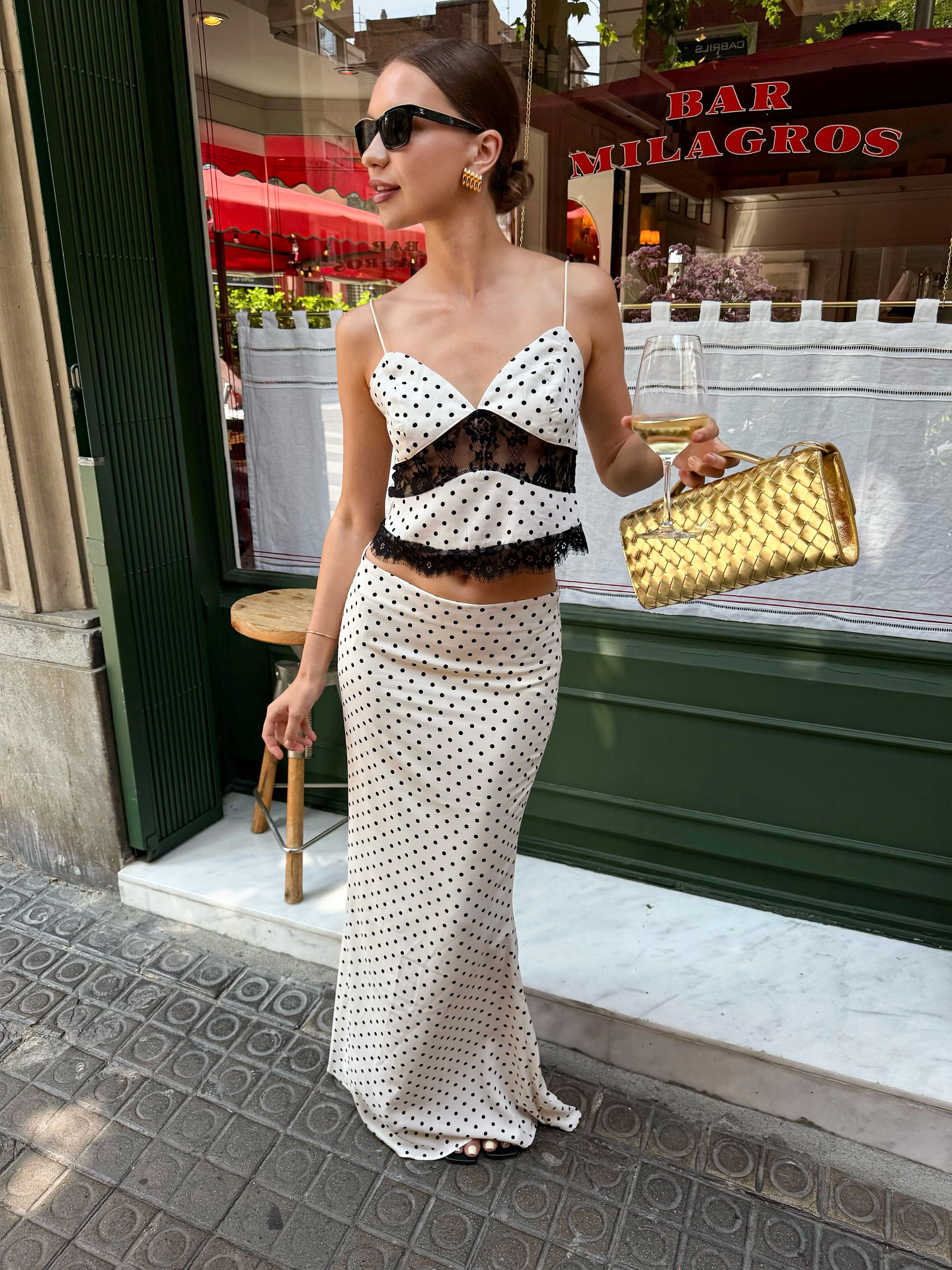 Polka Dot Breeze Two-Piece Set – Cami & Maxi Skirt