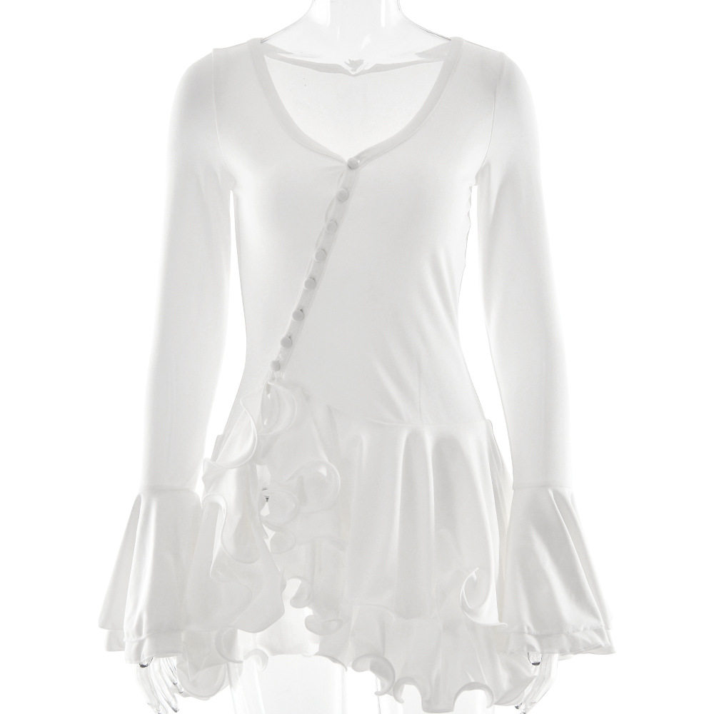 Dreamy Balletcore Ribbed Button Mini