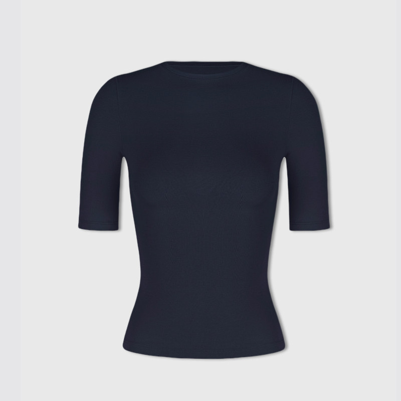 The Perfect Half-Sleeve Essential - Minimalist Black Top