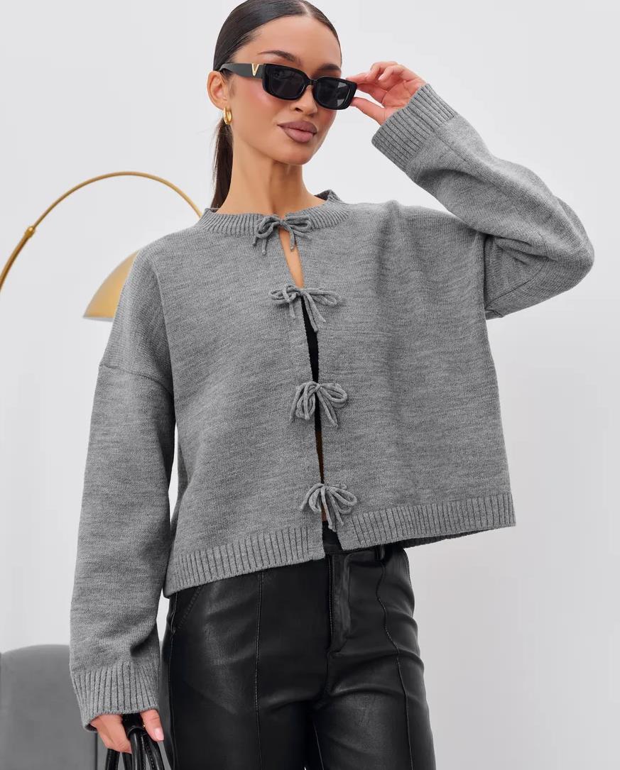 Belted Open Front Cardigan Sweater