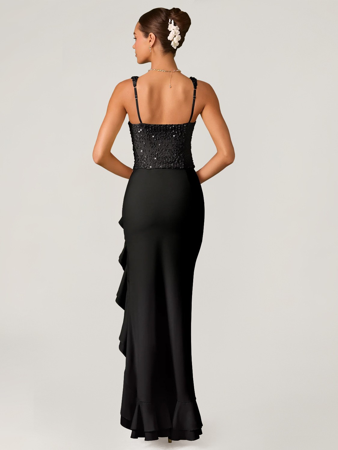 Sleek Halter Neck Gown with High Side Slit