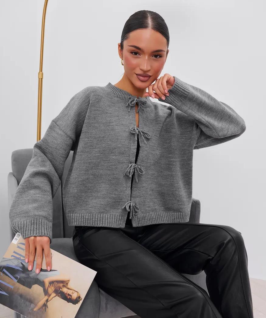 Belted Open Front Cardigan Sweater