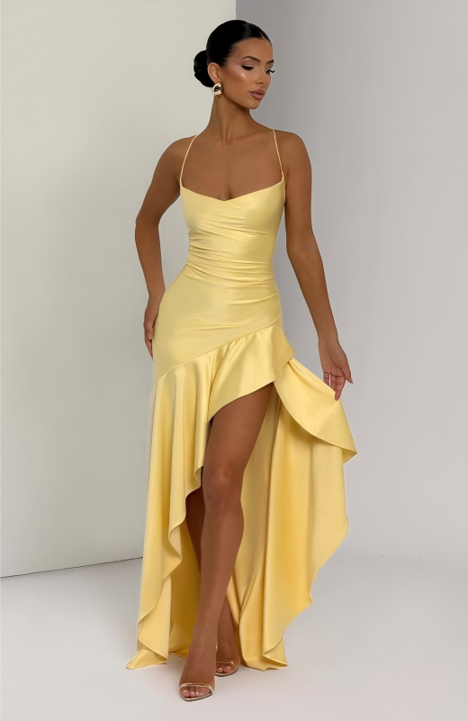 Sexy Asymmetric Ruffle Slip Dress | Chic Summer Party Maxi
