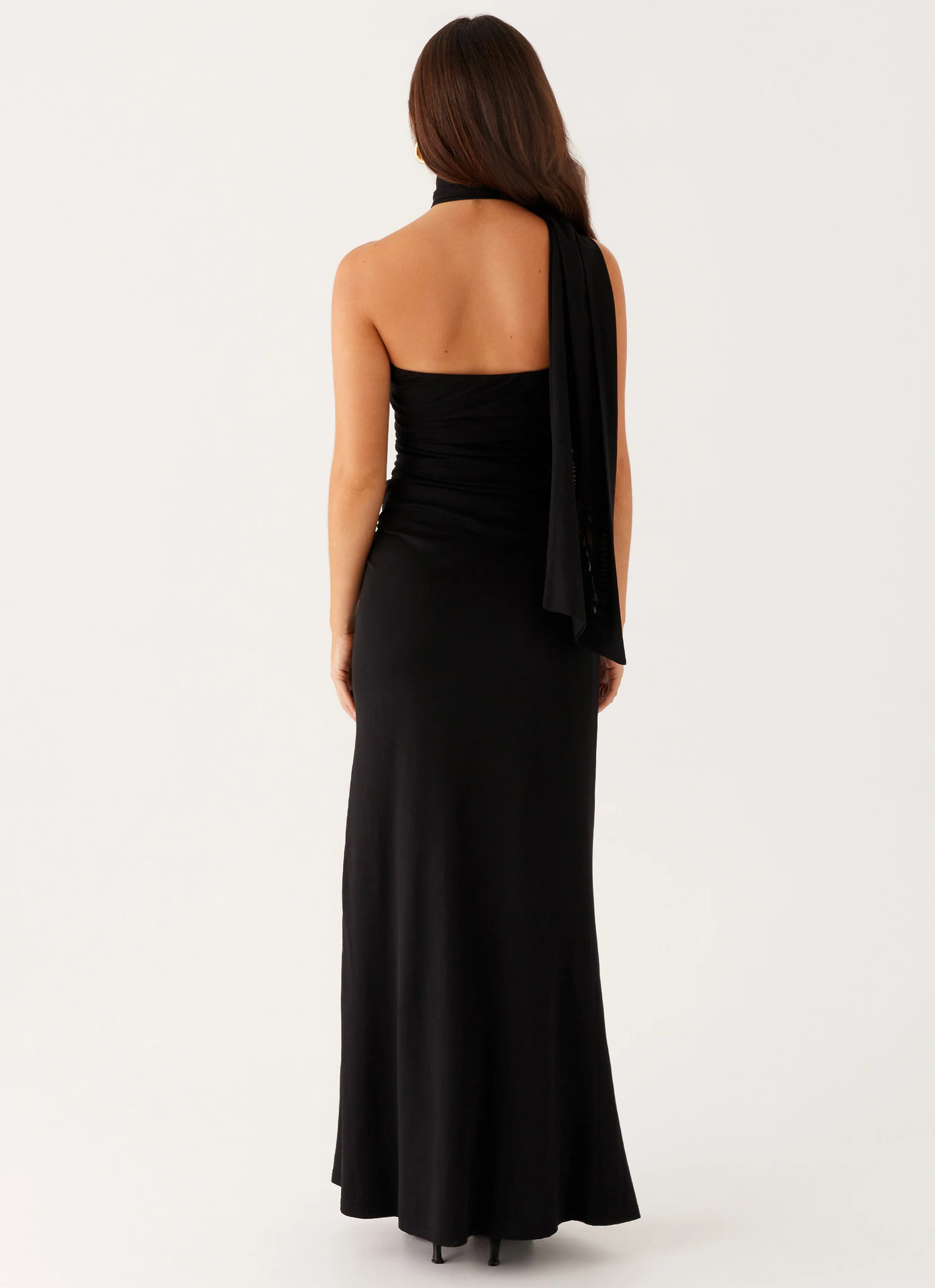 One Shoulder Halter Maxi Dress