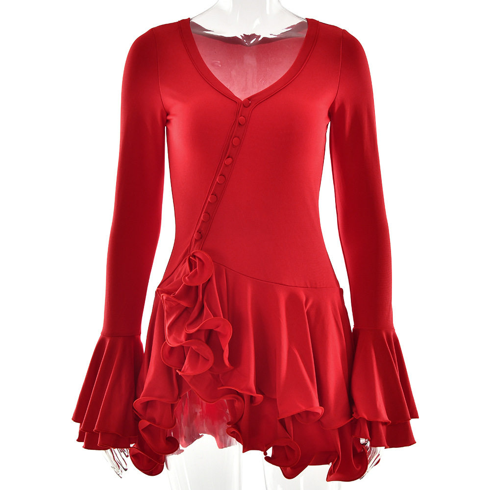 Dreamy Balletcore Ribbed Button Mini