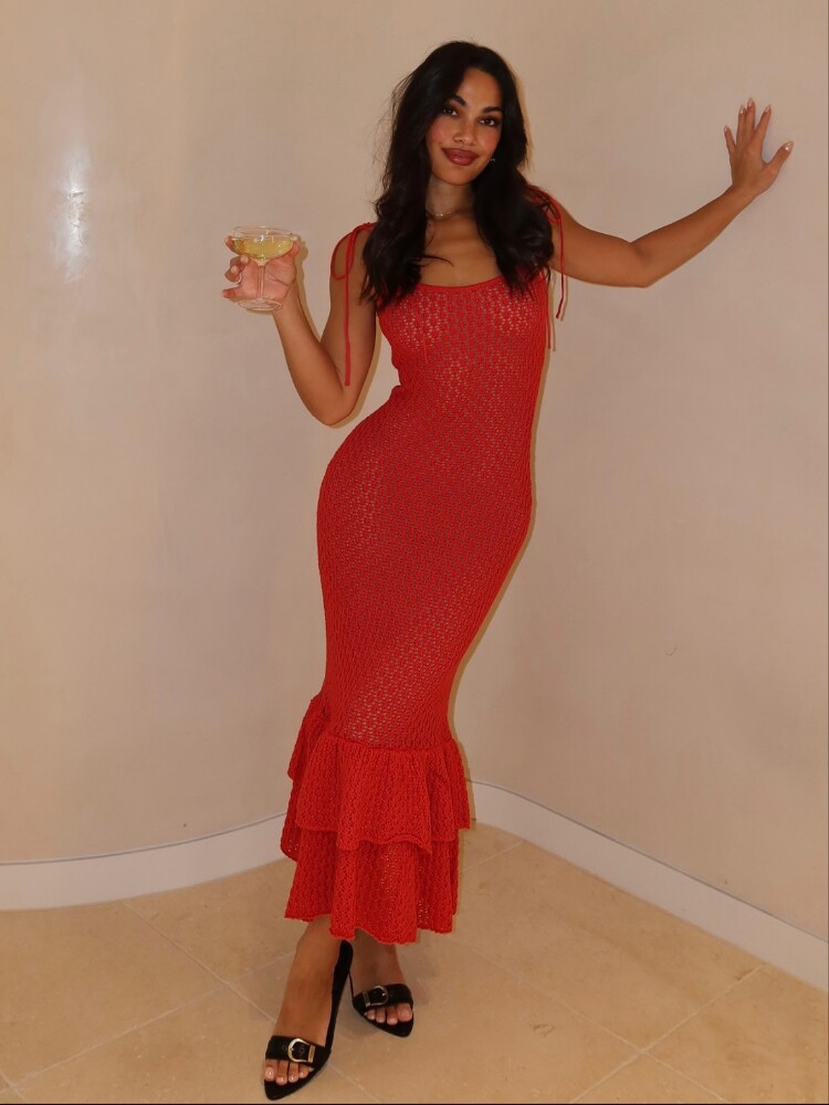 Effortless Dreamy Boho Crochet Maxi Gown