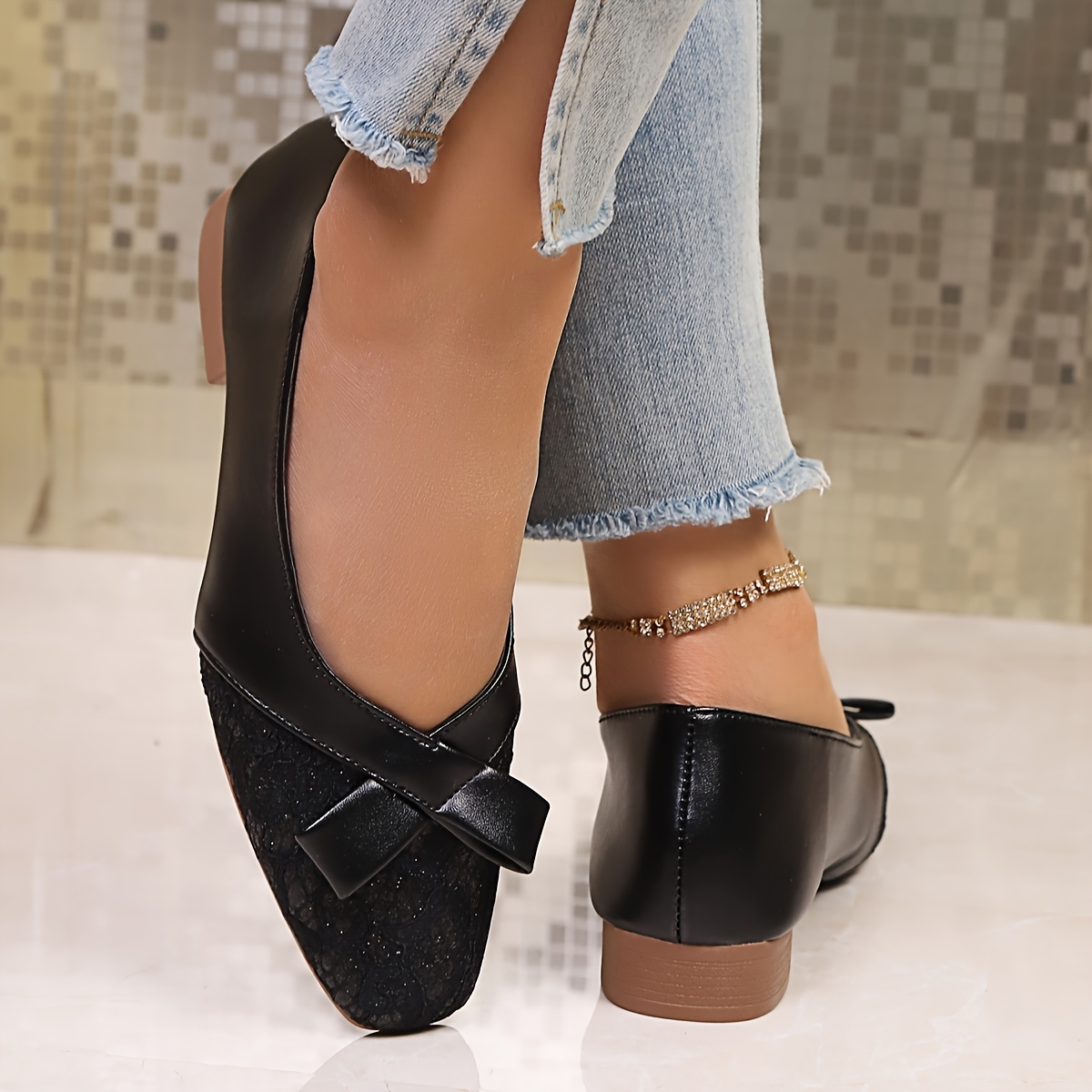 Women's Glittery Synthetic Loafers