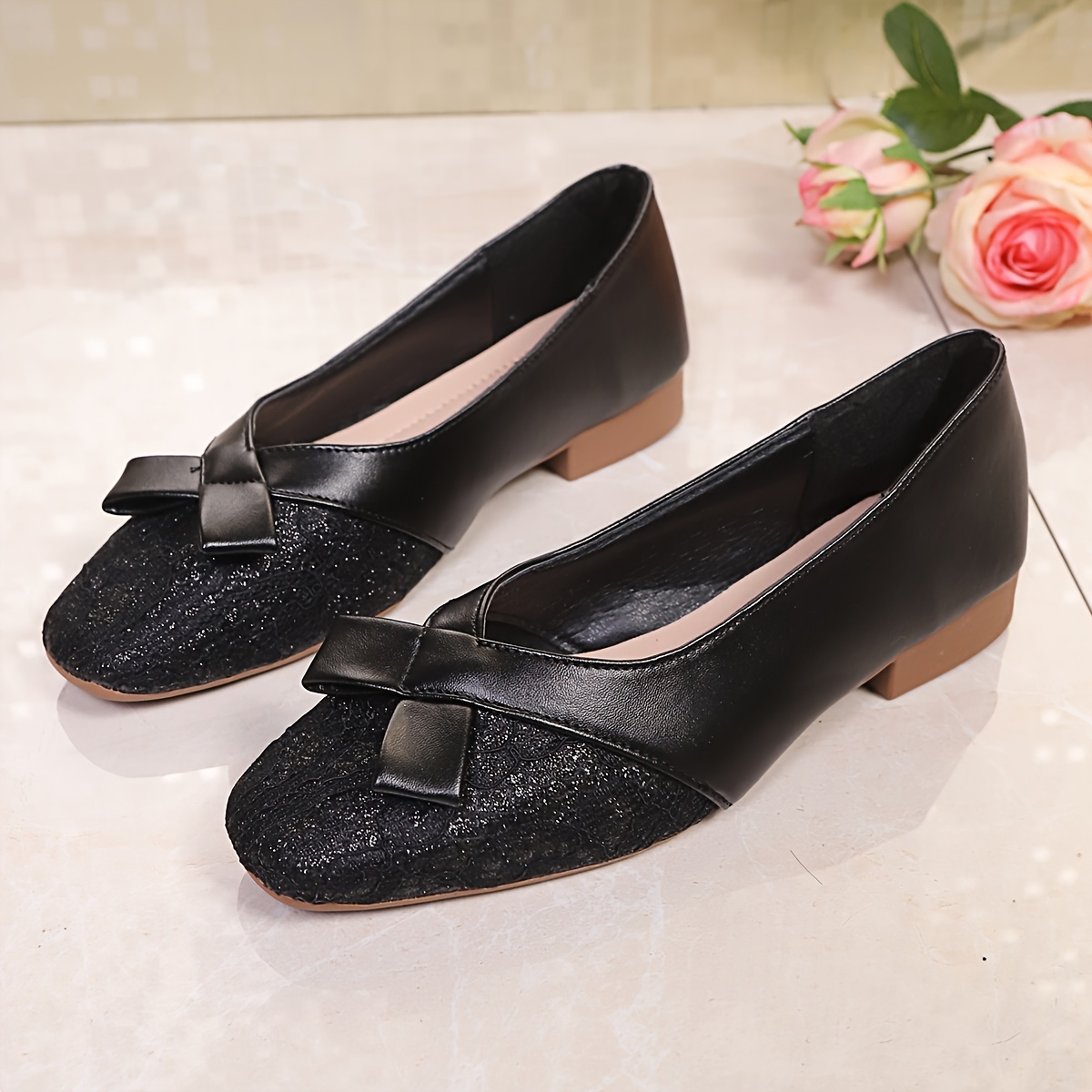 Women's Glittery Synthetic Loafers