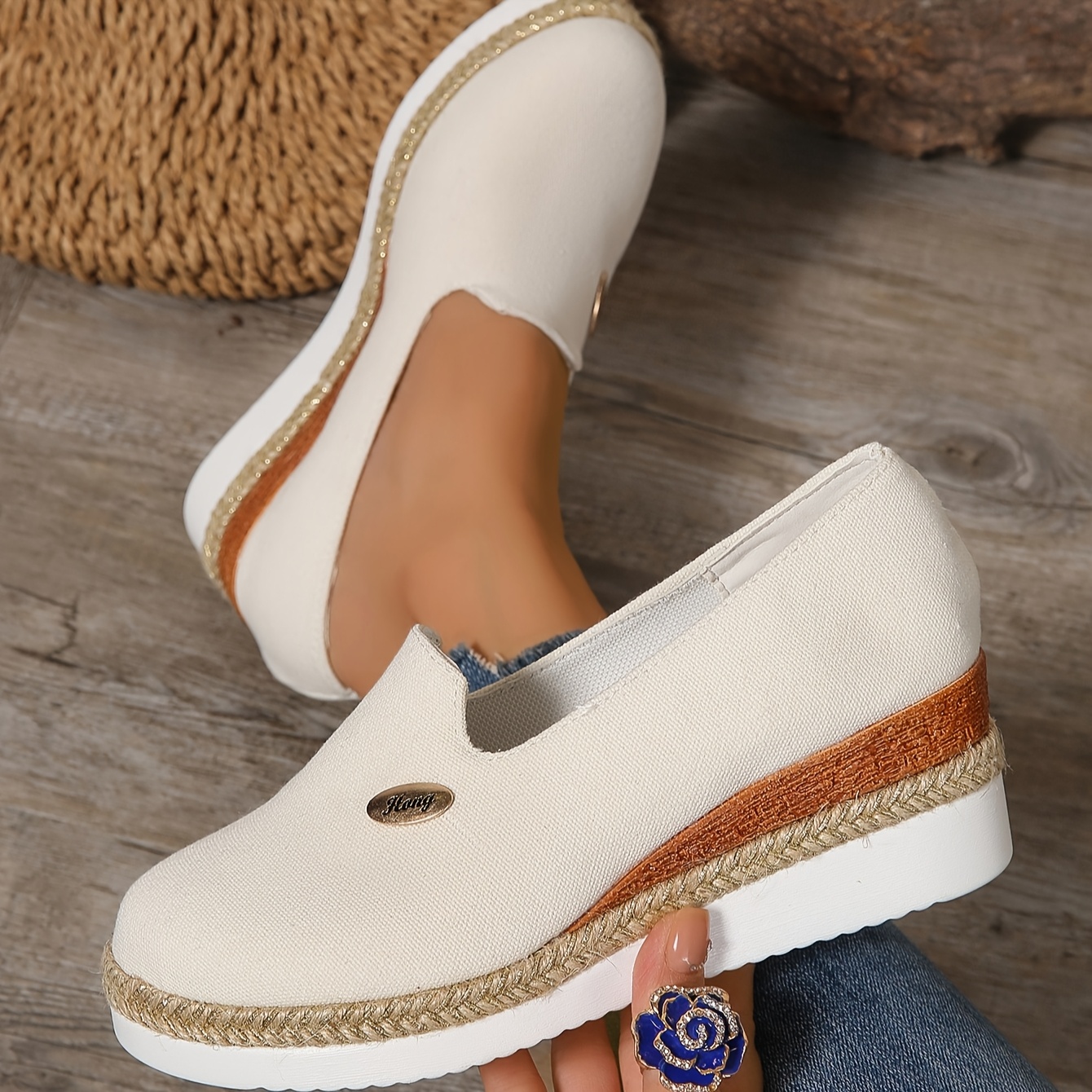Women's Jute Rope Woven Platform Pumps