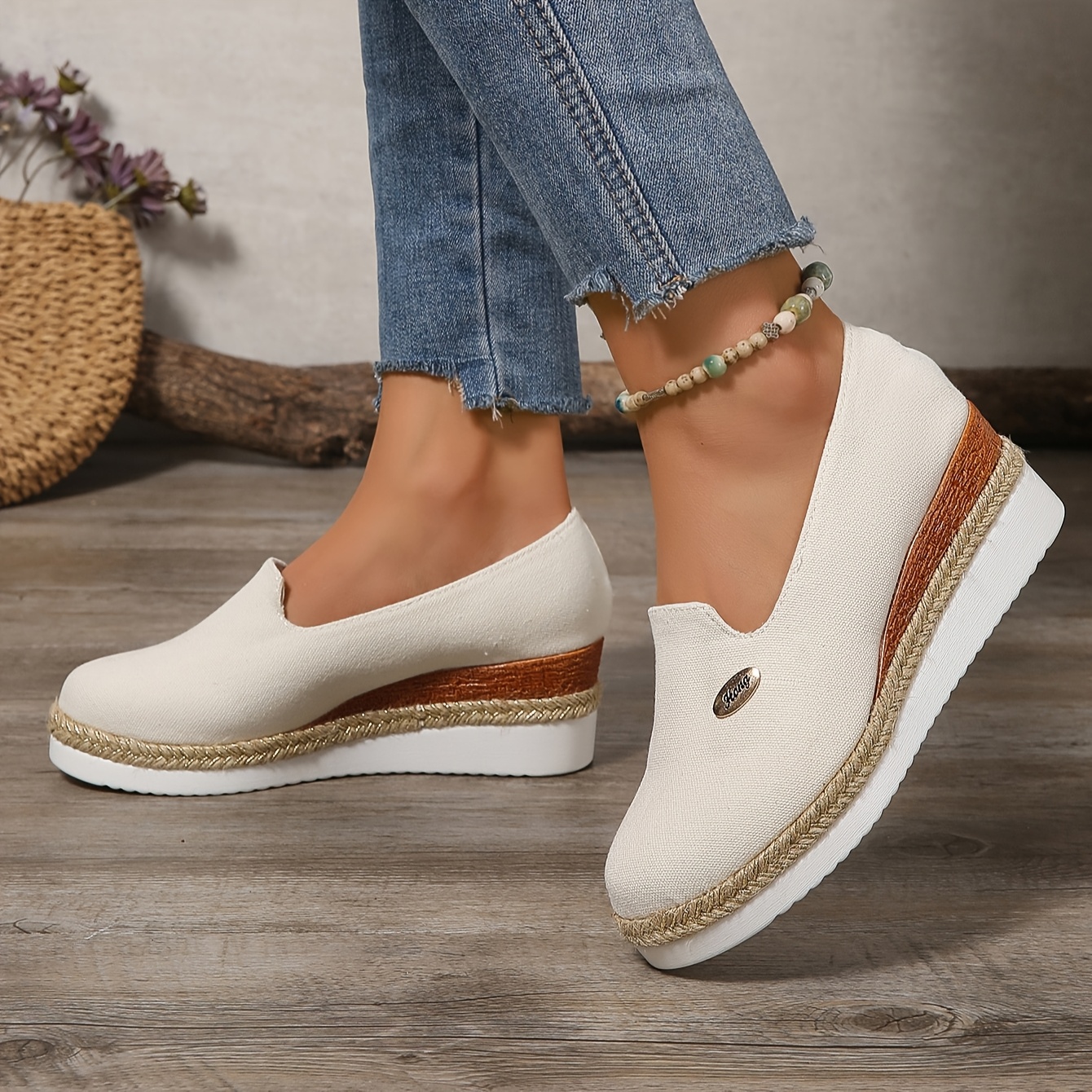 Women's Jute Rope Woven Platform Pumps