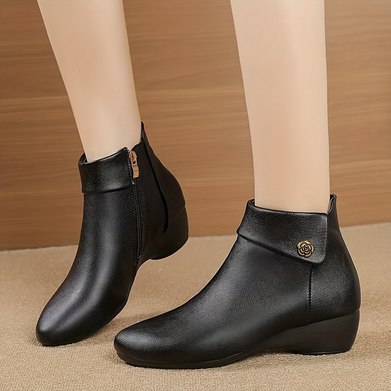 Women's Rose Cover Chunky Ankle Boots